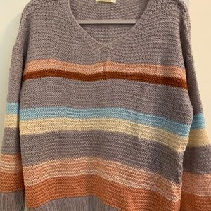 Striped, v-neck sweater, size S